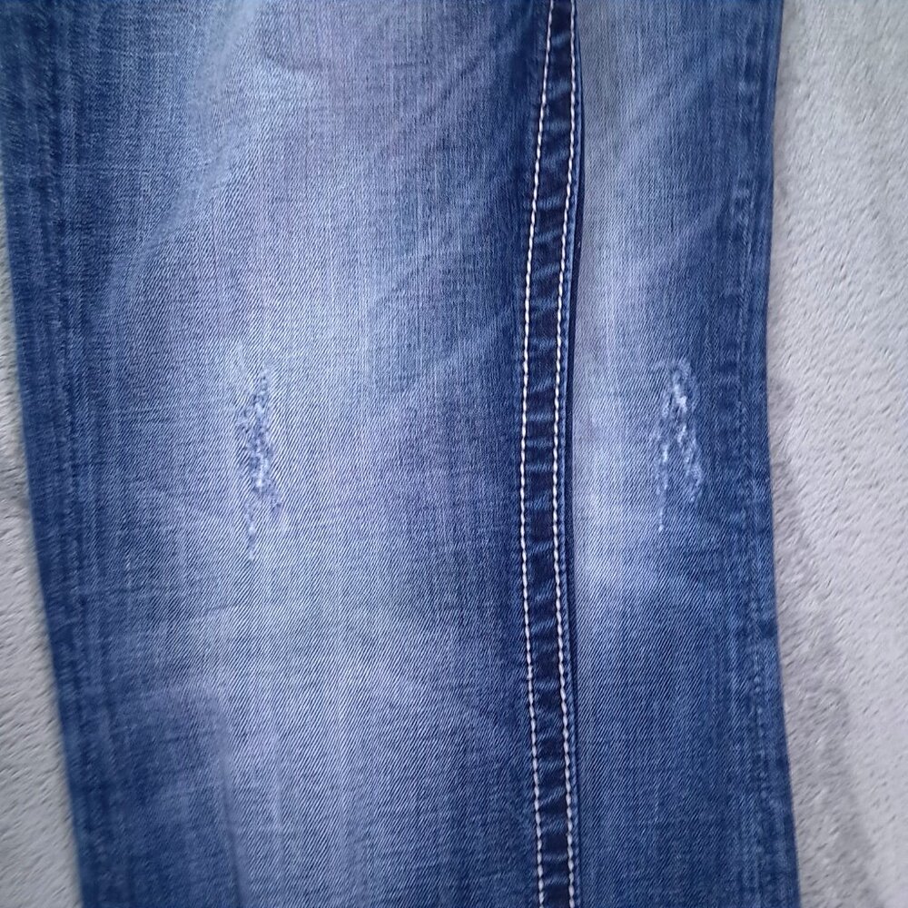 Miss Me Jean Women 31x34, Tag 30X34 Boot Cut Embellished Distressed Flap Pockets - Picture 10 of 16